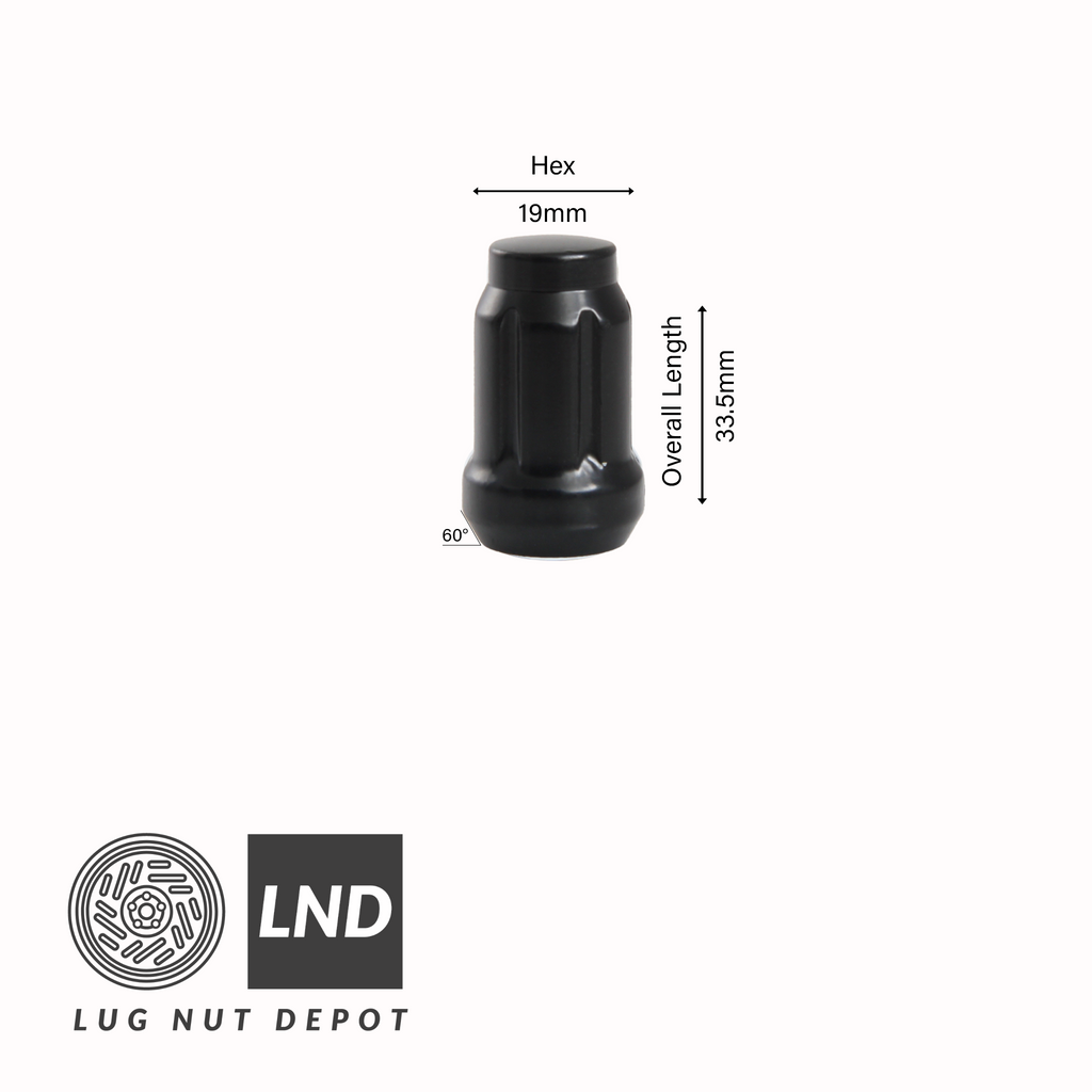 Premium Spline Nut Kit With Key - Black