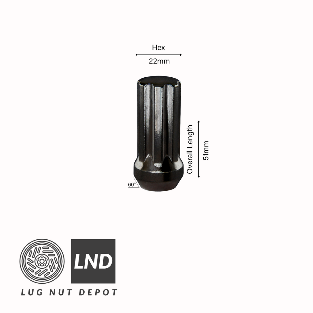 7 Spline Lug Nut Kit - Black - Lug Nut Depot