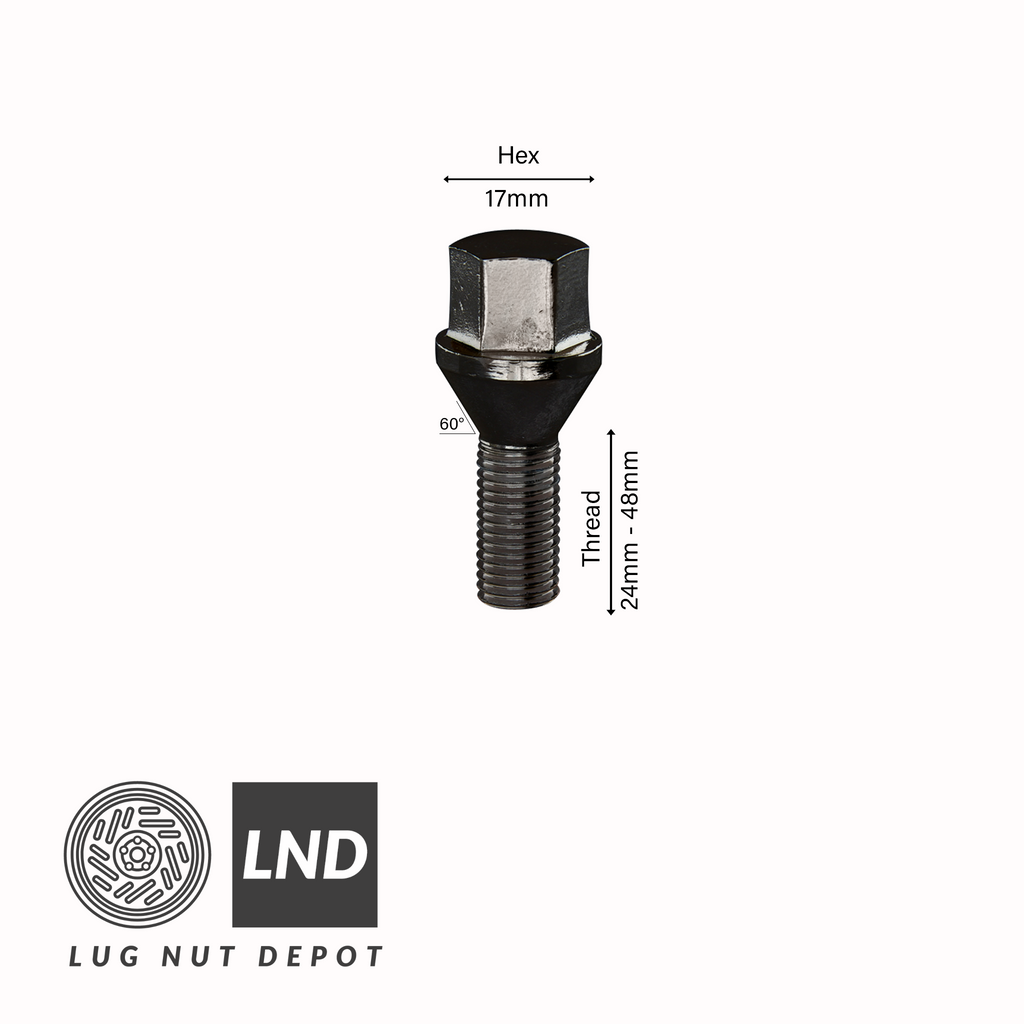 60° Hex Bolt - Black - Lug Nut Depot