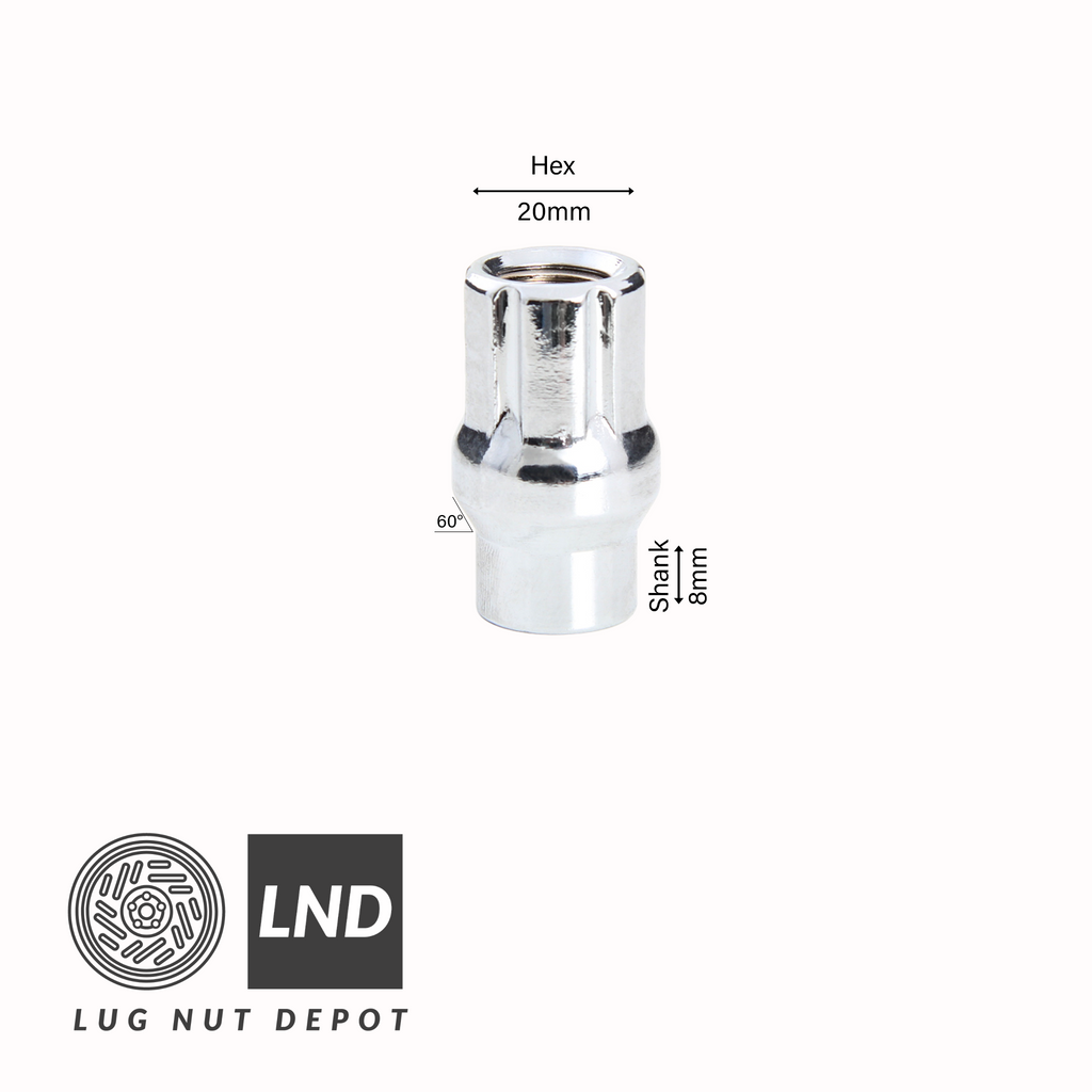 6 Spline Open End E.T Kit - Chrome - Lug Nut Depot