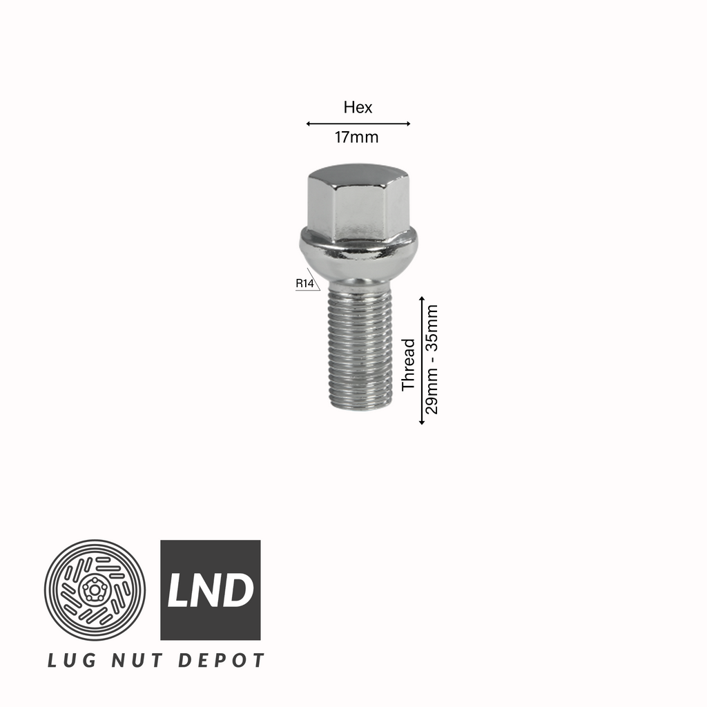Radius R14 Bolt - Chrome - Lug Nut Depot